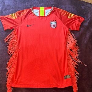 Nike neon orange custom Hunter Scotto Soccer Fringe Jersey